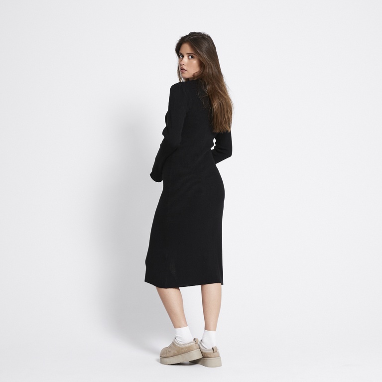 Ribbed knit cardigan dress "Mindy" Black